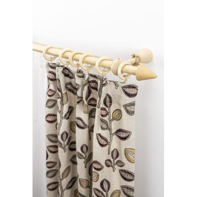 Gardinenstange GARESA "Evi", beige (natur), L:200cm, Holzwerkstoff, Gardinenstangen, Vorhanggarnitur Holz, verlängerbar, Wandmont.,mit Ringe/2 Lauf Gleiter