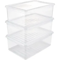 Keeeper - Set mit 3 Aufbewahrungsboxen 11L Transparent, Kollektion Bea