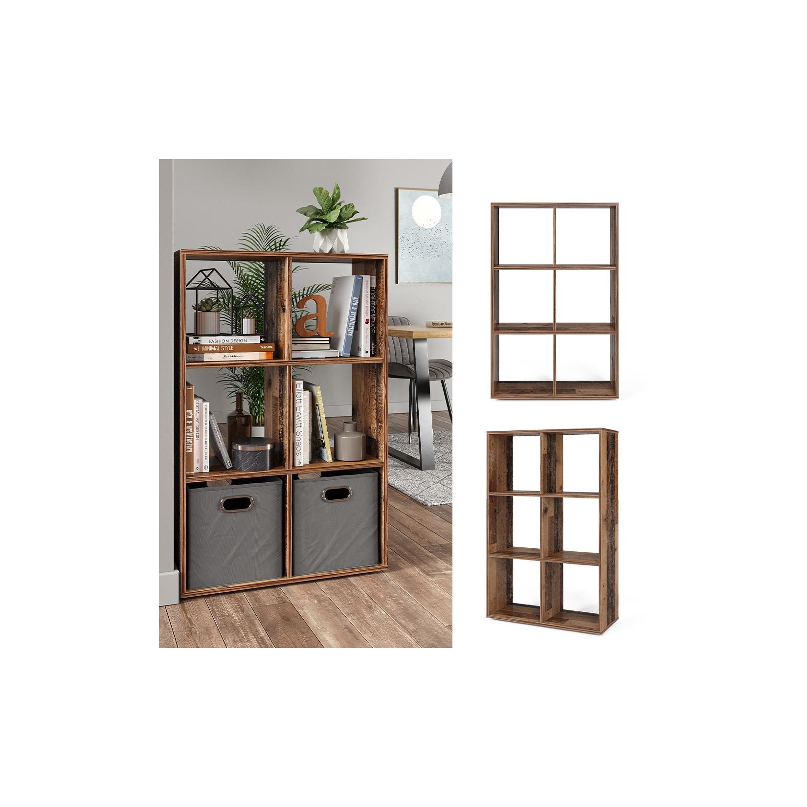 Vicco Raumteiler Standregal Bücherregal 6 Fächer Regal Old Style Hochregal
