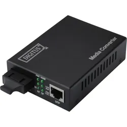 Digitus Gigabit Medienkonverter 10/100/1000Base-TX zu 1000Base-SX Inkl Netzteil SC Buchse duplex multimod..., Data Converter