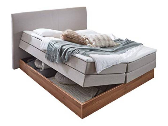 Atlantic Home Collection Stauraum Boxspringbett Michel, Federkernmatratzen, Härtegrad H2, Beige, 180 x 200 cm