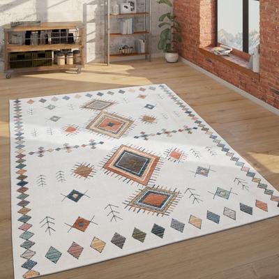 Paco Home Ethnic Design Rug in Cream with Traditional colorful Patterns