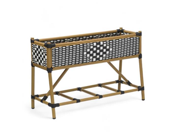 Jardinière de terrasse ORSAY - Tressage Noir et Blanc