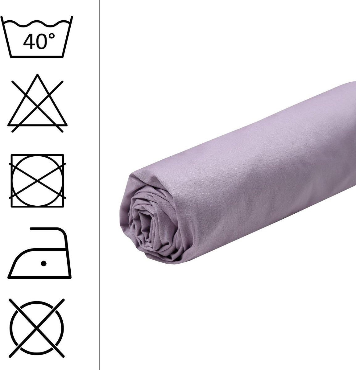 STOF Elysée Hoeslaken voor volwassenen - Paars - 90 x 190 cm - Hoekhoogte: 30 cm - 100% Percalkatoen