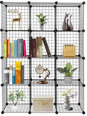 karlinc 12-Cube Wire Shelf Storage Metal Shelves Modular Metal shelve