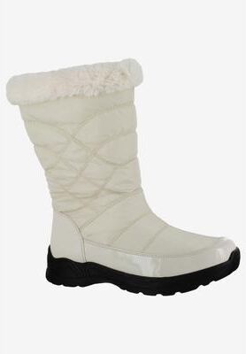 Extra Wide Width Women's Cuddle Easy Dry Boot by Easy Street in Winter White (Size 8 WW)