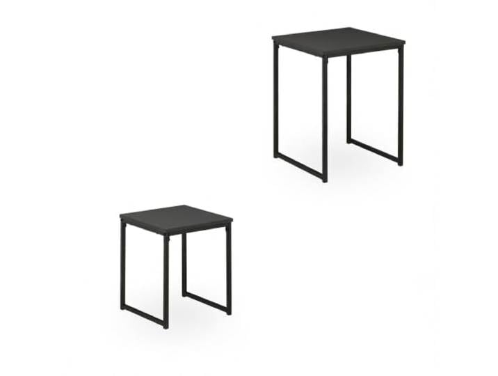 Helloshop26 2 Stück Beistelltische quadratisch praktisch Wohnzimmer Schlafzimmer 54 x 40 x 40 cm MDF schwarz 13_0015487
