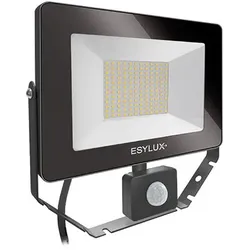 ESYLUX AFL Basic LED-Strahler mit Bewegungsmelder 50W 3000K, schwarz