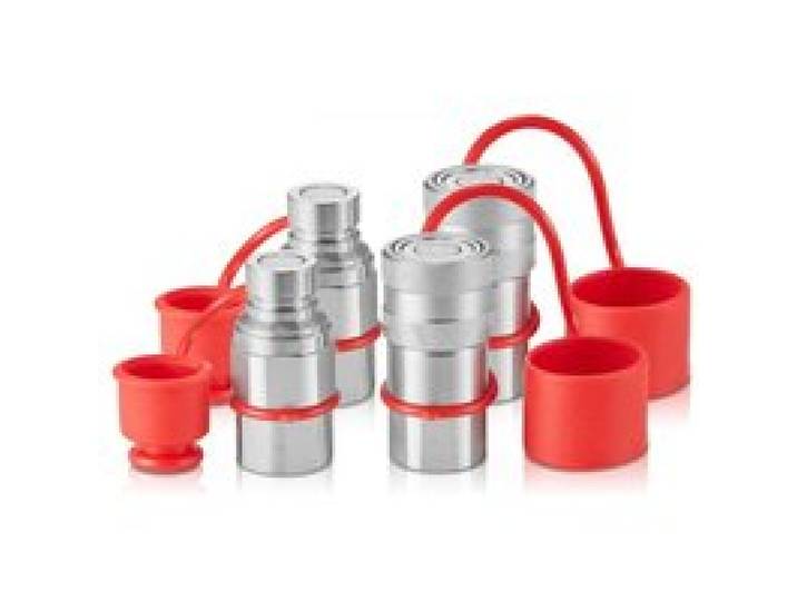 VEVOR Coupleur Hydraulique Rapide pour Chargeuse Compacte, Face Plate 1/2 et Filetage NPT 1/2 , Raccord Rapide Hydraulique 2 Paires, avec 4 Capuchons Anti-poussière, 5076 PSI (ISO 16028), Usine