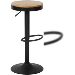 DELUKE Barhocker KORID - Holz Natura 38.5x38.5x58 cm | Barstuhl Höhenverstellbar Drehbar Tresenhocker Tresenstuhl Kneipenhocker Kneipenstuhl