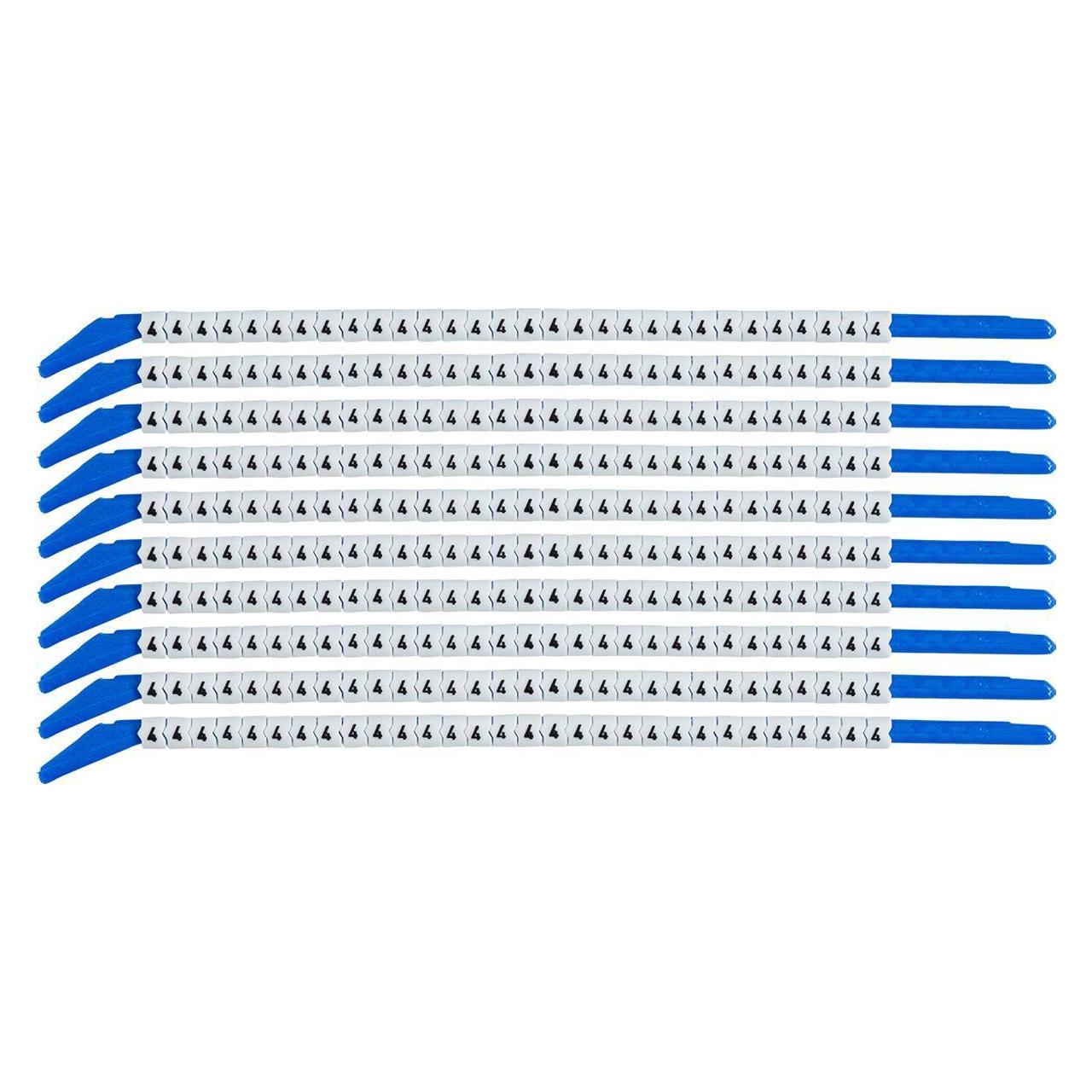 Brady SCN-13-4, Clipsleeve Drahtmarkierer, Beschriftung " 4 ", für Kabeldurchmesser von 3,4 (133204)