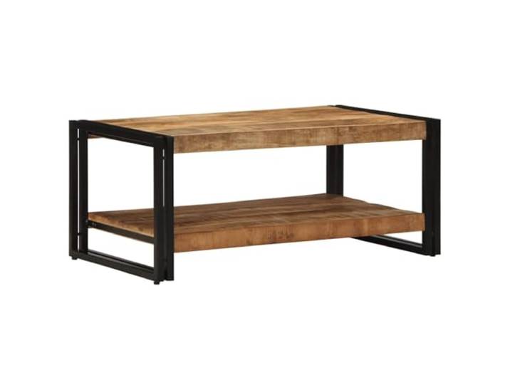 TEKGHUT Couchtisch 90x50x38 cm Aus Massivem Mangoholz Mit Eisengestell Massives Mangoholz, robustes Eisengestell, pflegeleichte Oberfläche, vielseitig als Beistelltisch nutzbar, natürliche