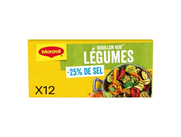 Maggi KUB Bouillon de Légumes -25% de Sel en Cubes 120 g