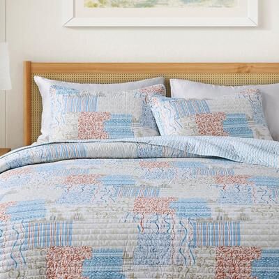 Linery & Co. Coastal Patchwork Quilt Set with Shams