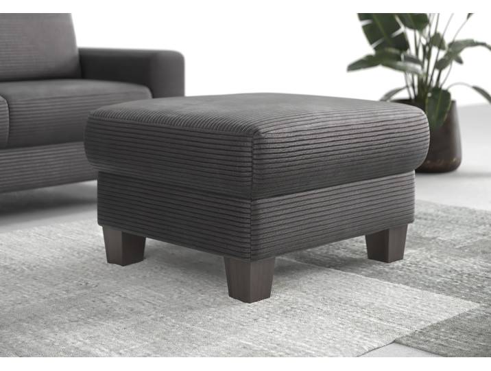 Polsterhocker, 77x67 cm, Polyester, Grau, Mit Stauraum, Klassisch, Home-affaire