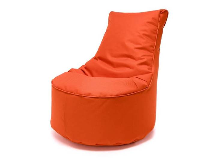Pouf haut dossier polyester billes polystyrène extérieur/intérieur 65x75 orange Ecopuf