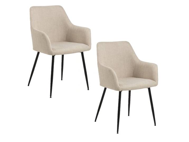 Lot de 2 chaises avec accoudoirs beige