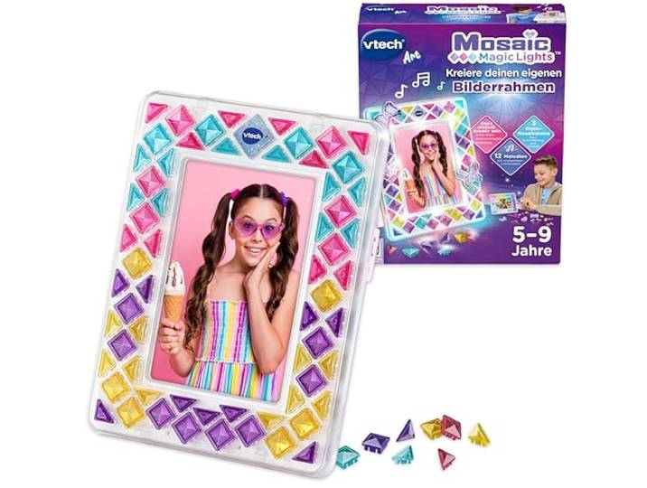 VTech Mosaic Magic Lights Bilderrahmen - Personalisierbarer Fotorahmen für Kinder