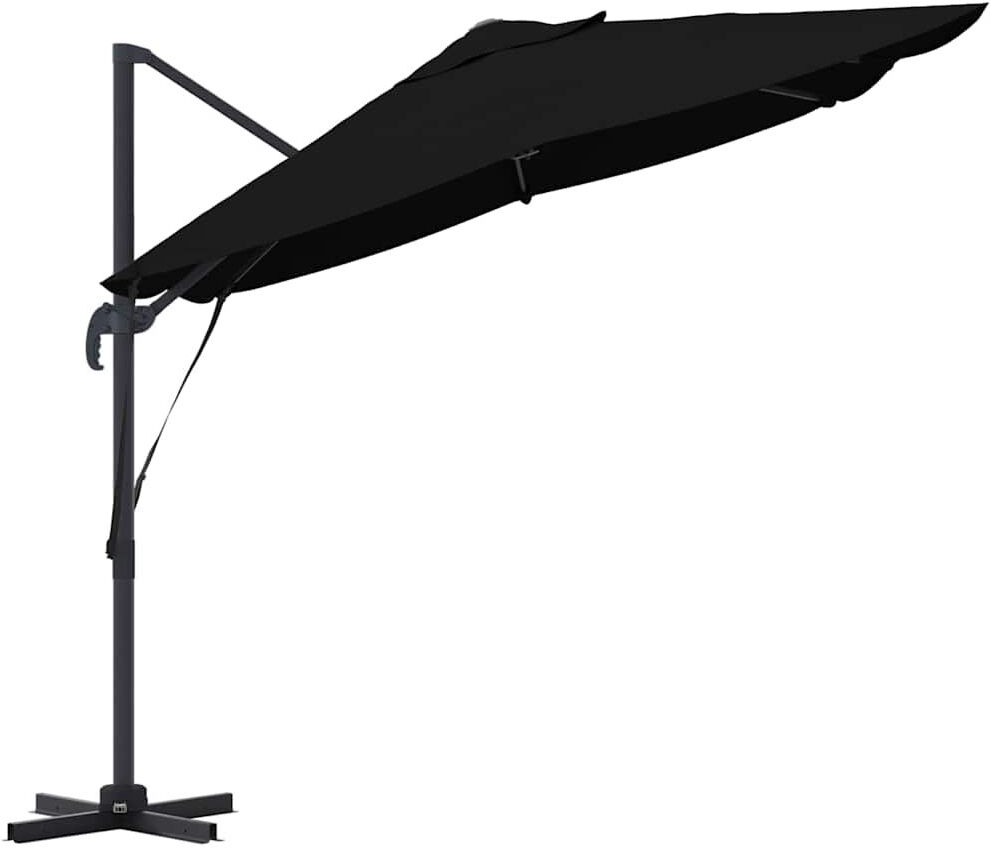 Brayden Studio Cantilever Parasol with Pulley Lift Black 260cm H x 251cm W x 251cm D