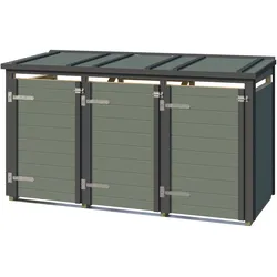 Weka Killarney Mülltonnenbox graugrün/anthrazit Gr. 1 & 2 - 3er Mülltonnenbox