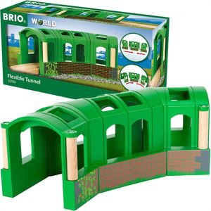 BRIO Spielzeugeisenbahn-Zubehör World 33709, Flexibler Tunnel, Kunststoff, 3-teilig
