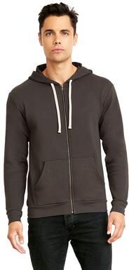 Next Level 9602 Apparel Santa Cruz Zip Hoodie in Heavy Metal size XS   80/20 Cotton/Polyester NL9602