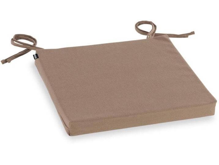 Stuhlkissen H.O.C.K. Classic Uni Outdoor , braun (braun, unifarben), B:40cm H:4cm L:40cm, Polyacryl, Dekokissen_Sitzkissen_Kissenhüllen, Stuhlkissen, wasser- und schmutzabweisend