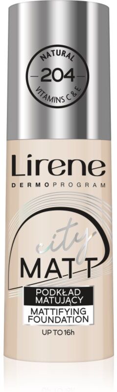 Lirene City Matt mattierendes Make up-Fluid mit glättender Wirkung Farbton 204 Natural 30 ml