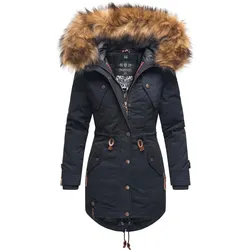 MARIKOO Damen Wintermantel stylischer Winterparka mit abnehmbarem Kunstfell Laviva Princess