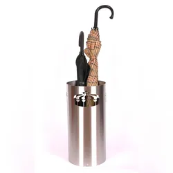 Schirmständer Design Crown 49xØ23cm Edelstahl matt SZAGATO Regenschirmständer Schirmständer große Schirme Schirmhalter moderne Regen-Schirmständer