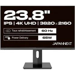 Japannext 60,5cm JN-IPS2380UHDR-C65W-HSP 16:9 HDMI/DP UHD (3840 x 2160 Pixel, 23.80"), Monitor, Schwarz