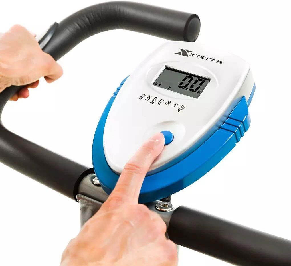 Heimtrainer XTERRA FITNESS "Xterra FB150 Klappfahrrad", blau (silber), HeimtrainerB:109cm H:46cm L:81cm, Heimtrainer, Platzsparendes Design, geeignet für kleine Wohnungen, B:109cm H:46cm L:81cm, Topseller