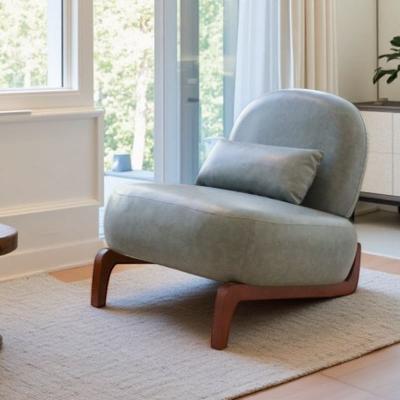 Upholstered Armless Accent Chair with Solid Wood Legs, Modern Cozy Lounge Seat with Soft Cushion, Stylish Compact Reading Chair