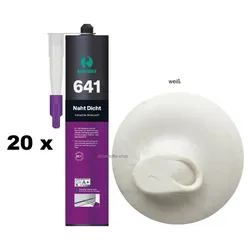 20 x Ramsauer 641 Naht Dicht weiß 1K Hybrid Klebstoff 474g/310ml Kartusche
