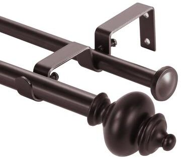 Urbanest Modern Round Urn Adjustable Drapery Double Curtain Rod