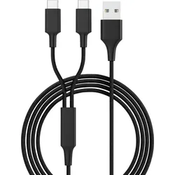 HYDRA DUO-CBK - Ladekabel, USB -> 2x Type C, schwarz
