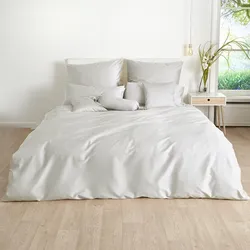 Traumschlaf Uni Mako-Satin Bettwäsche, Bettbezüge und Kissenbezüge einzeln Kissenbezug einzeln 65x100 cm | platin - grau
