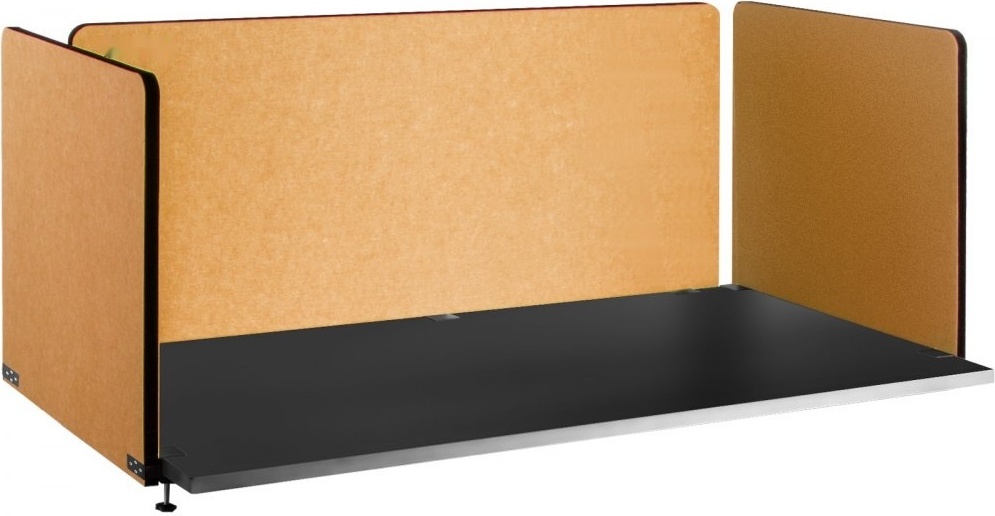3x Schreibtisch-Trennwand 152x61cm + 61x61cm Tischtrennwand aus Akustik-Polyesterfaser, gelb - Sichtschutz 125-4000Hz - Idealer Akustischer Absorber für Büro oder Konferenzraum.