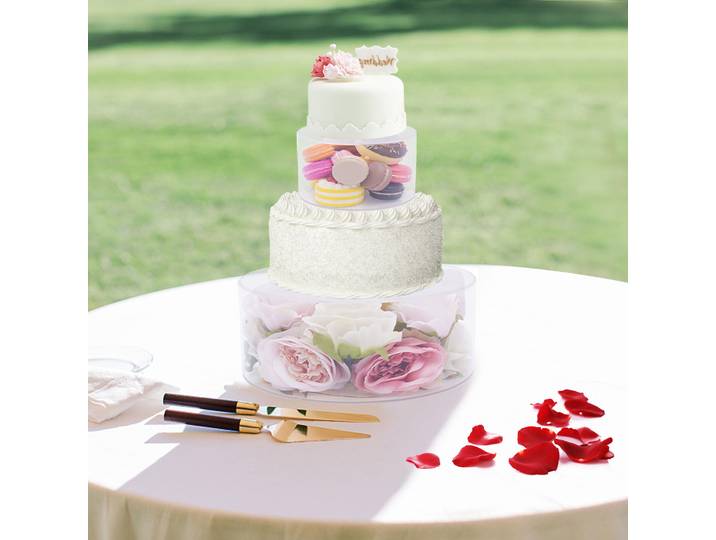 2 pièces de supports à gâteau en acrylique transparent remplissables, rehausseurs de gâteau, centres de table décoratifs pour mariage et fête d'anniversaire