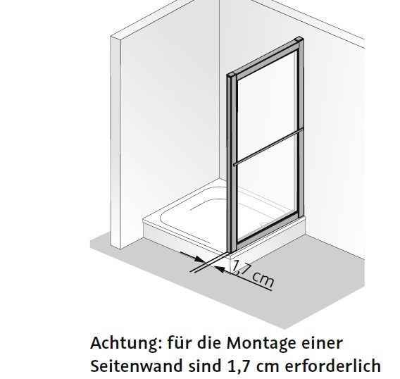 HSK Duschkabinenbau KG HSK Favorit Seitenwand zur Drehpunkttür, Gleittür, Falttür und Klapptür 13xxxx links 750 mm nein 6 mm Echtglas klar hell 1600 mm Alu silber-matt