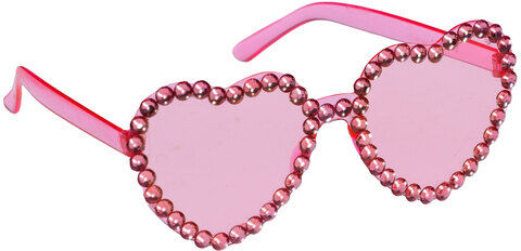 Brille "Herz" mit Steinen, rosa