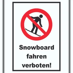 HB-Druck Snowboard fahren verboten Schild A1 (594x841mm)