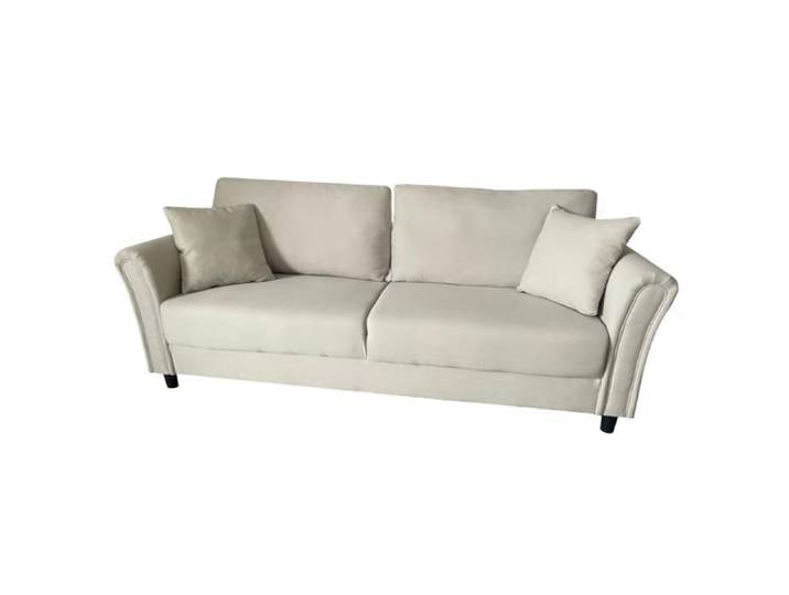 LUCERNE - Canapé droit en tissu 4 places beige