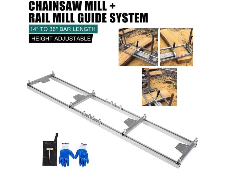 CNCEST – système de guidage de moulin sur Rail en aluminium de 2.7m, avec 4 plaques de fixation en bois, jeu de connecteurs d'échelle pour tronçonneuse