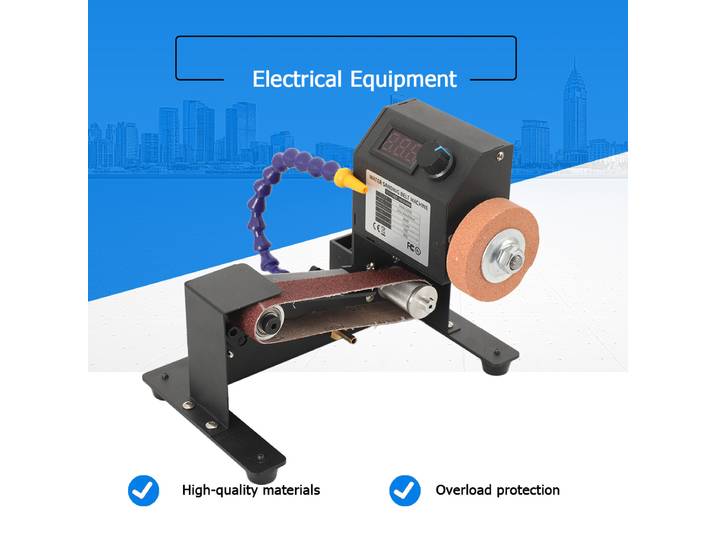 Ponceuse à bande électrique 350W à vitesse variable, ponceuse à bande de bureau, moteur DC avec moteur en cuivre pur, meuleuse multifonction, polisseuse