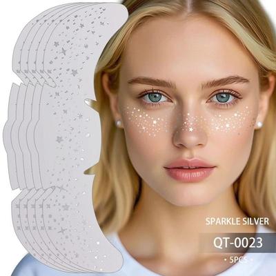 Uplift Picks GlowDot Temporary Freckles Tattoo Stickers Metallic Fake Freckles Makeup Stickers Gold Silver Face Freckles 01