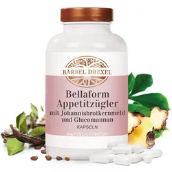 Bellaform Appetitzügler mit Johannisbrotkernmehl und Glucomannan Kapseln