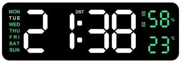 The Handy Homestead "Large 9"" Digital Wall Clock: Temp, Humidity, 2 Alarms, Auto Dim, Snooze, 12 24H LED 8"