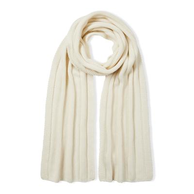 Schal FALKE "Pure Cashmere", Jungen, Gr. onesize, off, weiß (2040), Modetücher Schal