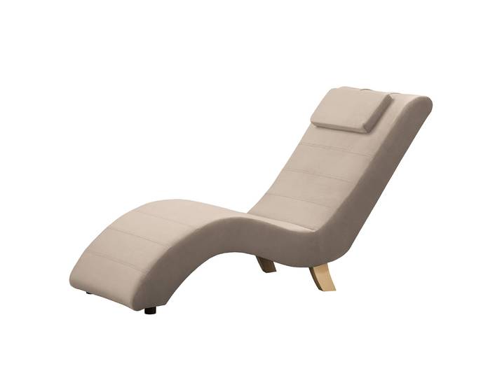 Relaxliege Sandon II Beige/Cappuccino Samt Ravi 160 x 86cm